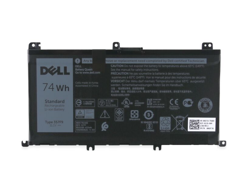 Original 6 Zellen 6400mAh 74Wh Akku Für Dell INS15-7566-D1845B