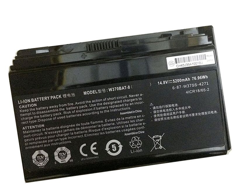 14.8V 5200mAh 76.96Wh Akku für Clevo W370BAT-8 W350ET w350ETq